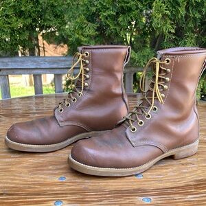 Vintage Leather Lace up Field Work Combat Boots Size 9.5R Men’s